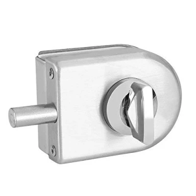 Imagen de Cerradura de seguridad antirrobo vidrio acero inoxidable sin marco abierta simple semicírculo 10 12 mm con llaves Abrir / cerrar Uso en el baño la oficina del hotel casa