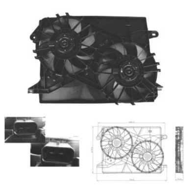 Imagen de NRF 47674 Ventilador de radiador 330 12 140/140 con bastidor (armazón) CHRYSLER: 300C Berlina