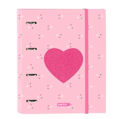 Imagen de Carpeta 4 Anillas de 35 mm Safta Corazón con 100 Hojas A4, 270x35x320