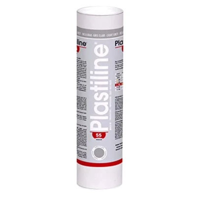 Imagen de Plastiline 1655T Tubo de plastilina Pasta para modelar, alta precisión, Sculpter, moler, dureza 55 (medio), 1 kg, color gris claro. Fabricado en Francia