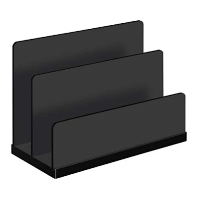Imagen de Wedo 0633001 Portacartas acrílico con 2 compartimentos, color negro