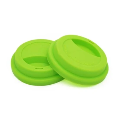 Imagen de NanTun Tapa de silicona para beber a prueba derrames, tapas reutilizables tazas café, 2 unidades, color verde