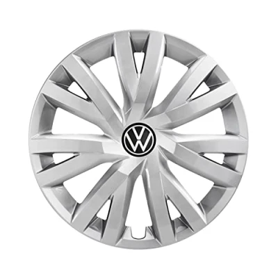 Imagen de Volkswagen Tapacubos 5H0071456UWP (4 Unidades), para Llantas de Acero, 16 Pulgadas, Color Plateado Brillante