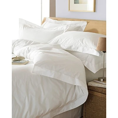 Imagen de Paoletti 5 Star Hotel Quality Oxford Doble Cama Duvet Set 200 Hilos, Percal Blanco Lavable A Máquina, algodón, Double