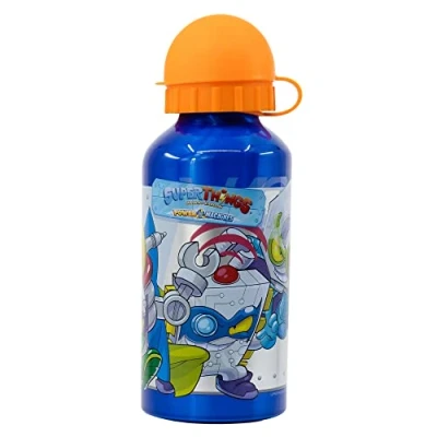 Imagen de botella de aluminio para niños cantimplora infantil agua reutilizable 400 ml Superthings