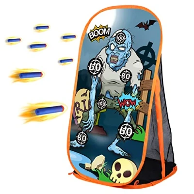 Imagen de Quanquer Diana_Juguete para Lanzador de Dardos Espuma Juguete Tiro al Blanco Zombie con Red, Interiores y Exteriores, Regalos cumpleaños, Navidad Halloween(Camisetas)