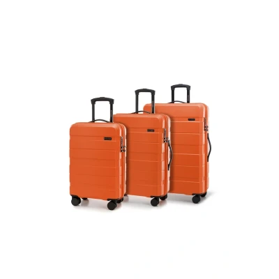 Imagen de WITTCHEN Comodo Line Juego de 3 Maletas Bolsa Viaje Equipaje Dura ABS Cerradura TSA Tamaño (S+M+L) Naranja