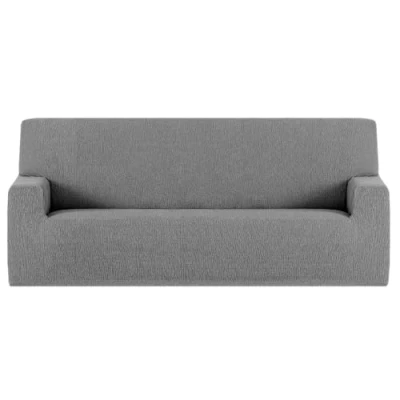 Imagen de GFD Funda de Sofá Lisa Ajustable 4 Plaza 220 260cm, Protectora Cubre Elástica Antimanchas Lavable, Fundas Duradera Perros Gatos Mascotas (Gris, plazas)