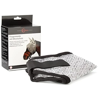 Imagen de Kerbl 324517 Máscara antimoscas con orejeras y protección UV, blanco, talla Full