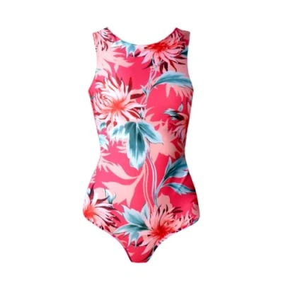 Imagen de MF SEA® Bañador Mujer con Escote Alto para un Look Elegante y cómodo, tecnotejido ecosostenible Protector UV50 + UPF. Ideal Surf Deportes acuáticos. (L)