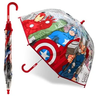 Imagen de Marvel Paraguas Niño, Infantil Spiderman Transparente Merchandising Oficial Avengers (Multicolor Avengvers)