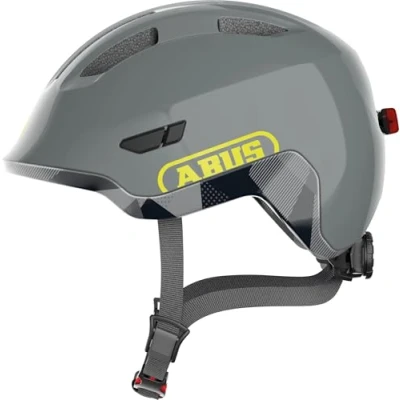 Imagen de ABUS Casco infantil Smiley 3.0 ACE LED , de bicicleta con luz Ajuste profundo y espacio Para trenzas niña niño Gris, talla S
