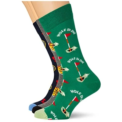 Imagen de HS by Happy Socks Sports 3 Pack Calcetines, Multi, 41 46 para Hombre