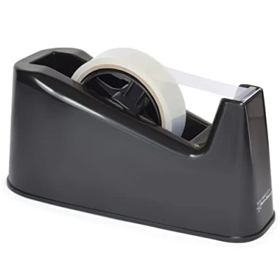 Imagen de Rapesco 1695 Germ Savvy Antibacteriano, Dispensador de Cinta Adhesiva 500 para Uso Intensivo y 1 Rollo Transparente, Negro