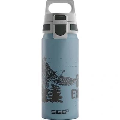 Imagen de SIGG WMB ONE Brave Eagle botella cantimplora para niños (0.6 L), con tapa hermética sin sustancias nocivas, de aluminio ligera