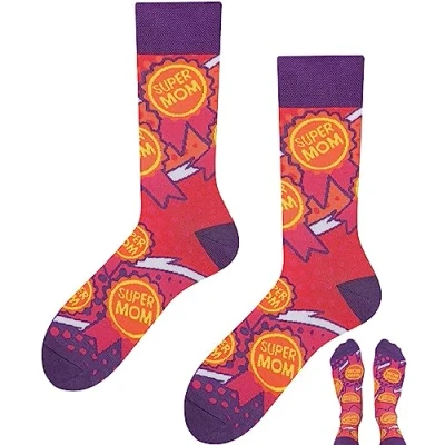 Imagen de TODO divertidos Calcetines con diseño para hombre y mujer multicolor, locos, Super Mom, 35 38