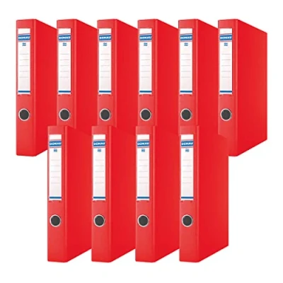 Imagen de DONAU 3932001PL 04 Carpeta de anillas (30 mm, DIN A4, cartón y plástico, 1,9 mm grosor, con certificado ecológico polipropileno, 10 unidades), color rojo