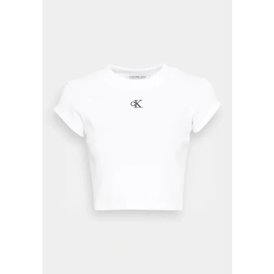 Imagen de Calvin Klein Jeans Cropped SLIM TEE Camiseta básica, Mujer, Talla: XL, Bright white