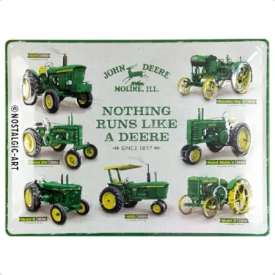 Imagen de Nostalgic Art Cartel de Chapa Retro John Deere Model Chart Idea Regalo para los Fans Tractores, metálico, Diseño Vintage, 30 x 40 cm