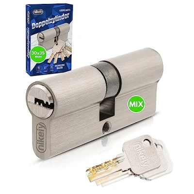 Imagen de GERCAR cilindro de perfil Pro MIX DIY 30/35 con cierre igual, combinable según se desee, cerradura 65 mm A: 30 B: 35 montar una llave