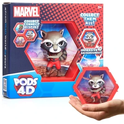 Imagen de WOW! PODS 4D Marvel Rocket Figura Coleccionable conectable Que explota de su Mundo en el tuyo Exhibición Pared o Estante Juguetes y Regalos Serie 1 n.º 459