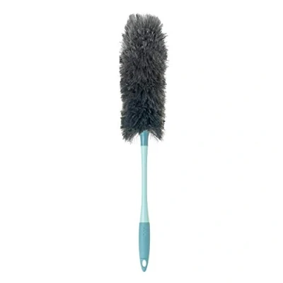 Imagen de Vigar Plumero Limpiar Muebles Altos y Repisas 14 x 98 cm Modelo Static Cepillo Atrapa Polvo Multiusos Mango Telescópico Negro Azul