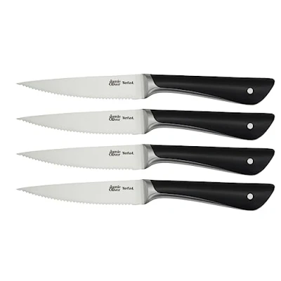 Imagen de Tefal Jamie Oliver K2670859 Juego de cuchillos para carne (4 12 cm, acero inoxidable alemán), color negro