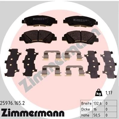 Imagen de ZIMMERMANN 25976.165.2 Juego de pastillas freno Foto correspondiente a la entrega, con placa deslizante HYUNDAI: i10 II Hatchback