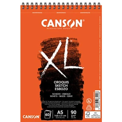 Imagen de Álbum Espiral Microperforado, A5, 60 Hojas, Canson XL Croquis, Grano Fino 90g