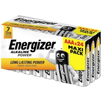 Imagen de Energizer Alkaline Power, Pack de 24 pilas AAA, larga duración para uso cotidiano, sin sulfatación y mantiene carga 7 años