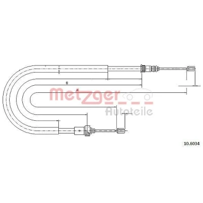 Imagen de METZGER 10.6034 Cable de Freno Mano Atrás izquierda, derecha, izquierda 1707/1425 Discos COFLE PEUGEOT: 206 Hatchback