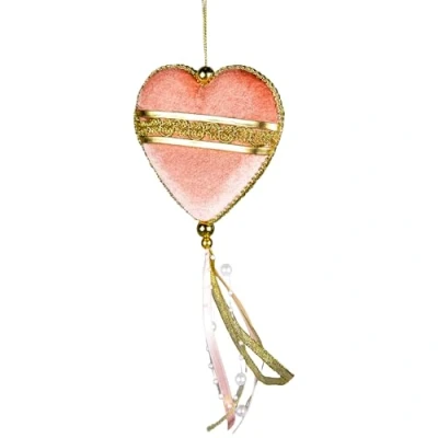 Imagen de Decoraciones en Forma de corazón Rosa Claro 11 x 26 cm Colgantes para árbol Navidad, Adornos Decorativos Festivos, Colgante Navidad con temática Cuento Hadas