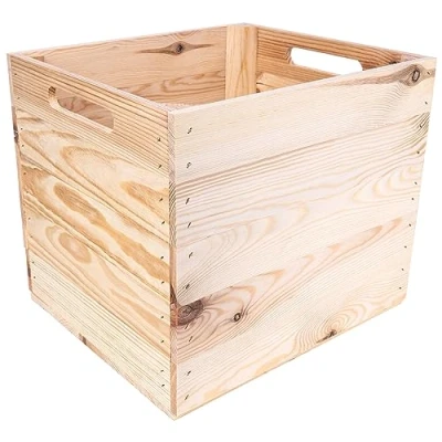 Imagen de Creative DECO Caja de Madera Natural Compatible con Estantes Kallax 33x37x33cm Cesta Decorativa Asas Cajón para Almacenaje Regalo Decoración Bricolaje Manualidades Documentos Juguetes