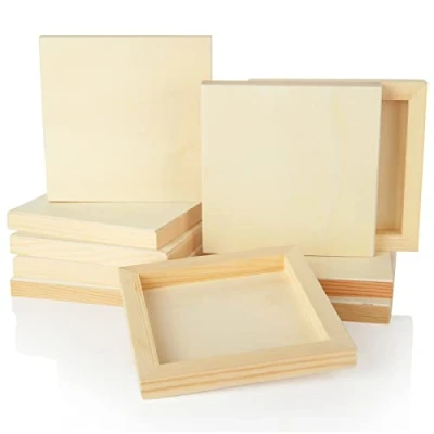 Imagen de FVIEXE 10 paneles de madera para pintar, tableros lienzo 6 x pulgadas, sin terminar artes y manualidades, tablero panel vertido pintura