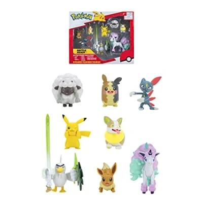 Imagen de Pokémon Bandai 8 Figuras Battle Pikachu, Evoli (Eevee), Oveja (Wooloo), Farfuret (Sneasel), Voltutou (Yamper), Palarticho (Sirfetch&#039;d), Ponyta (Ponyta), Morpeko PKW0185