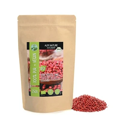 Imagen de pimienta rosa ecológica (250g), en grano, procedente de cultivo ecológico controlado, probada laboratorio, 100% pura y natural
