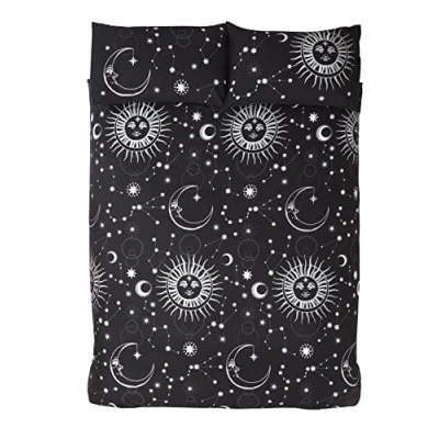 Imagen de Rapport Home Celestial Juego de Funda edredón (polialgodón, 2 Unidades), Color Negro