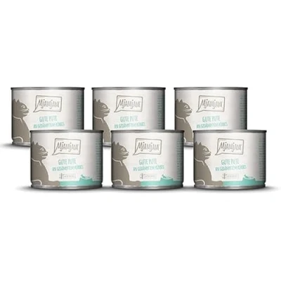 Imagen de MjAMjAM comida húmeda premium para gatos buen pavo con calabaza al vapor, pack de 6 (6 x 200 g), sin cereales extra carne