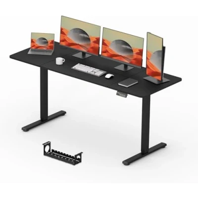 Imagen de SANODESK QS+ 180 x 80 cm Escritorio Elevable Eléctrico con Tablero Regulable en Altura Telescópico Bidireccional Control de Memoria y Tecnología Anticolisión (Negro)