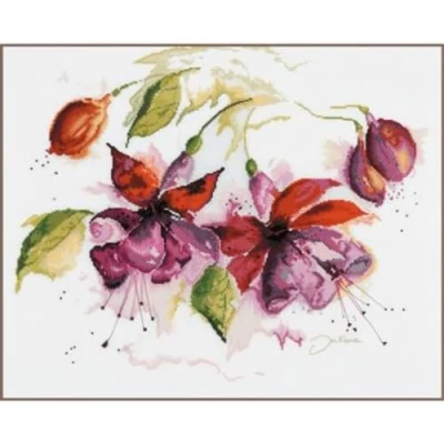 Imagen de LANARTE Zählmusterpackung Fuchsien Kit de Bordado, Cotton, Colores Variados, ca. 49 x 39 cm / 19,6&quot; 15,6&quot;