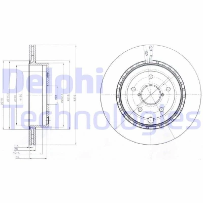 Imagen de DELPHI BG4287 Disco de freno 316 20 5 ventilado aceitado sin procesar cojinete rueda, anillo sensor ABS SUBARU: Impreza III Hatchback