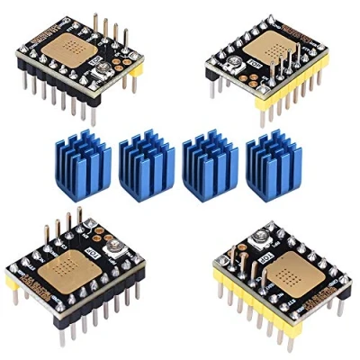 Imagen de KINGPRINT TMC2130 V3.0 StepStick Disco duro silencioso con radiador para tablero de control impresora 3D (4 piezas) (DIY)
