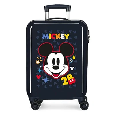 Imagen de Disney Mickey Get Moving Maleta de cabina Azul 38x55x20 cms Rígida ABS Cierre combinación lateral 34L 2 kgs 4 Ruedas dobles Equipaje Mano