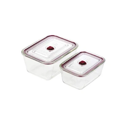 Imagen de Jata HREC4205 Recipientes Herméticos de Cristal, Capacidad 800 y 3000 ml, para alimentos sólidos líquidos, Aptos congelador, microondas, horno lavavajillas, Libre BPA,