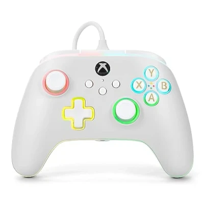 Imagen de Power A mando con cable Advantage para Xbox Series XS Lumectra Blanco, mando, videojuegos cable, juegos, One, licencia oficial