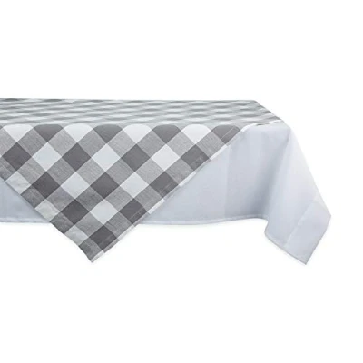 Imagen de DII Buffalo Check Collection, Mantel clásico de Granja, decoración Mesa, 40 x 40, Gris y Blanco