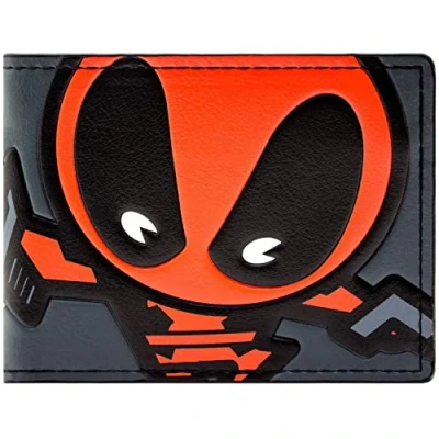 Imagen de Deadpool Mercenario de Dibujos Animados con Espada Billetera/Cartera Bi Fold ID &amp; Tarjetero, Gris