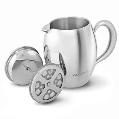 Imagen de VeoHome Cafetera de émbolo Indestructible y mantiene el café caliente por mucho tiempo gracias a su cubierta doble (Grande (0,75Litro))