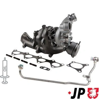 Imagen de JP GROUP 1117800110 Turbocompresor de gases escape incl. kit juntas, con tubería entrada aceite VOLKSWAGEN: Golf 5, Scirocco III