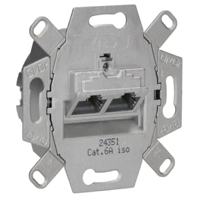 Imagen de JUNG UAE8 8UPOK6 Toma RJ 45 Categoría 6 / Cat. 6A iso, 2 Tomas Independientes, 8 Polos